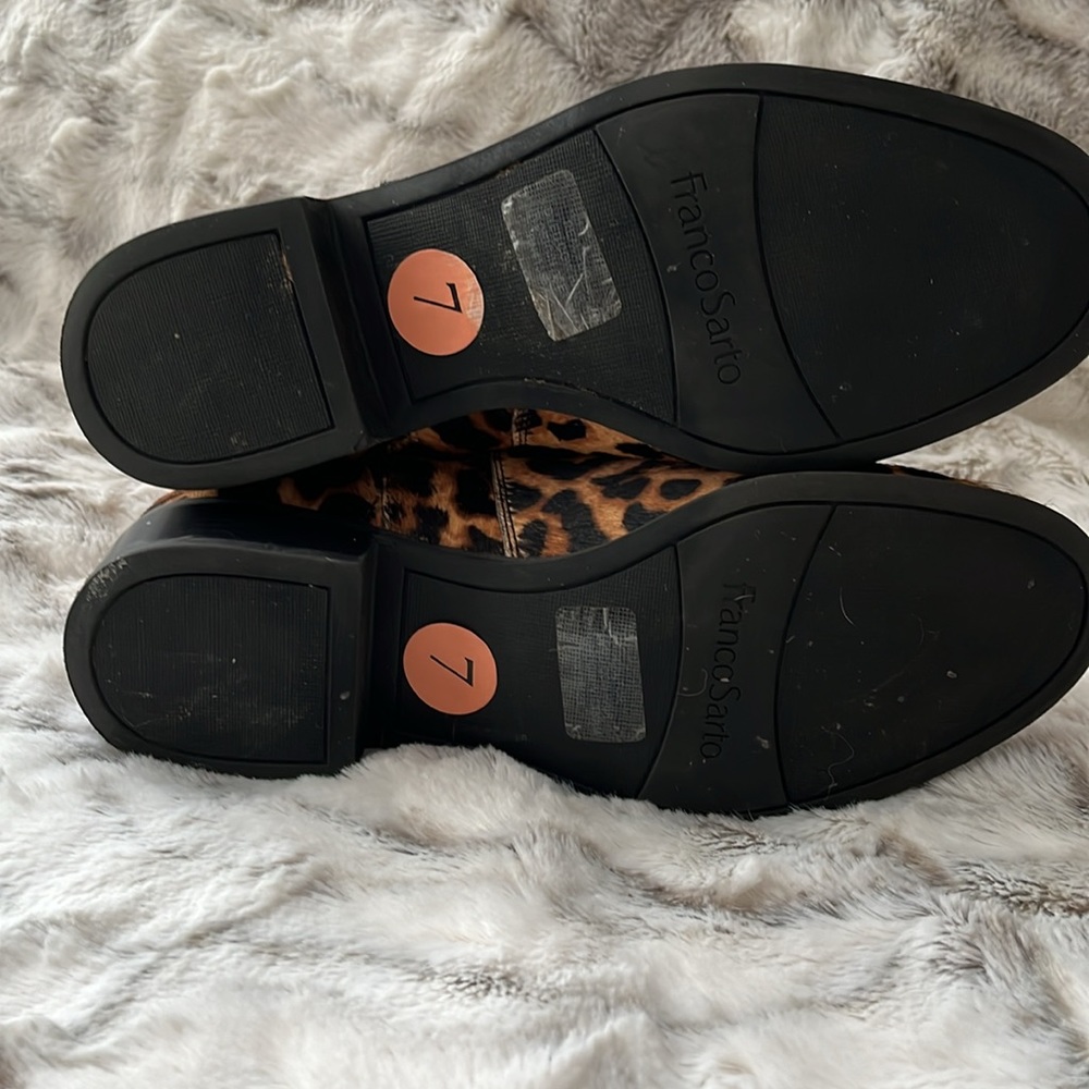 Franco Sarto Leopard Leather ankle Boots - Picture 8 of 12